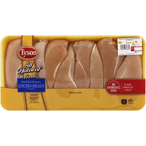 Tyson All Natural Boneless Skinless Chicken Breasts - AmagloPlace